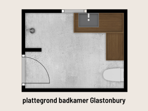 Plattegrond badkamer safaritent Glastonbury